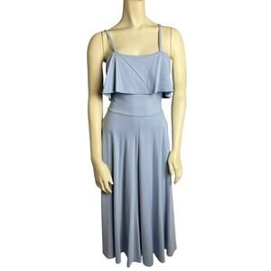 Leith Sleeveless Fit & Flare Midi Dress Icy Blue Women Size XS Pastel Minimalist